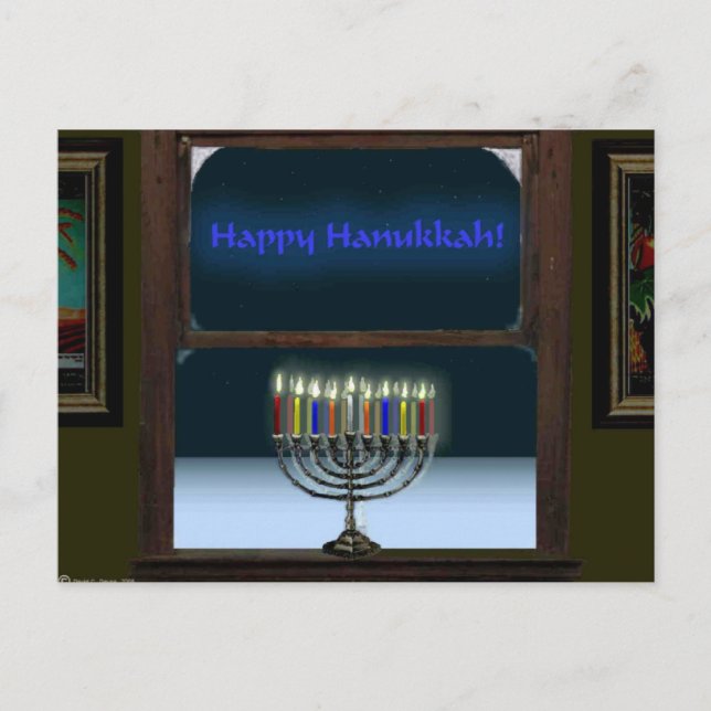 Menorah In The Window Postcard (Front)