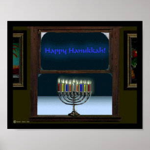 Menorah In The Window Poster