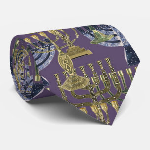 menorah jewish hanukkah tie 2