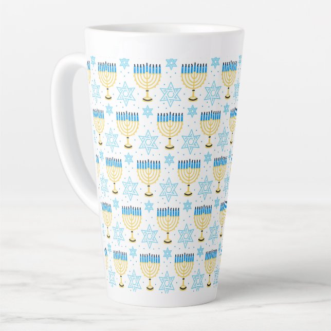 Menorah Latte Mug (Left Angle)