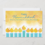 MENORAH LIGHTS Hanukkah Holiday Greeting Card<br><div class="desc">All my designs are ONE-OF-A-KIND original pieces of artwork designed by me! You can only find them here! Most are created using Adobe Illustrator or Adobe Photoshop. Others are unique hand painted items in watercolor, gouache, and Indian Inks. All background colours, fonts and text can changed to match your desire....</div>