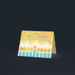 MENORAH LIGHTS Hanukkah Holiday Greeting Card<br><div class="desc">All my designs are ONE-OF-A-KIND original pieces of artwork designed by me! You can only find them here! Most are created using Adobe Illustrator or Adobe Photoshop. Others are unique hand painted items in watercolor, gouache, and Indian Inks. All background colours, fonts and text can changed to match your desire....</div>