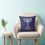 Menorah Paleo Hebrew Cushion<br><div class="desc">Menorah Paleo Hebrew lettering. Personalise by adding your own name. To make this your own design 'Click to Customise Further" … or 'Transfer this design' to print the same design onto a different product. Where does the Menorah come from? It comes from the Bible, in the book of Exodus, chapter...</div>