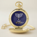 Menorah Paleo Hebrew Pocket Watch<br><div class="desc">Menorah Paleo Hebrew lettering. Personalise by adding your own name. To make this your own design 'Click to Customise Further" … or 'Transfer this design' to print the same design onto a different product. Where does the Menorah come from? It comes from the Bible, in the book of Exodus, chapter...</div>