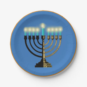Menorah Paper Plate