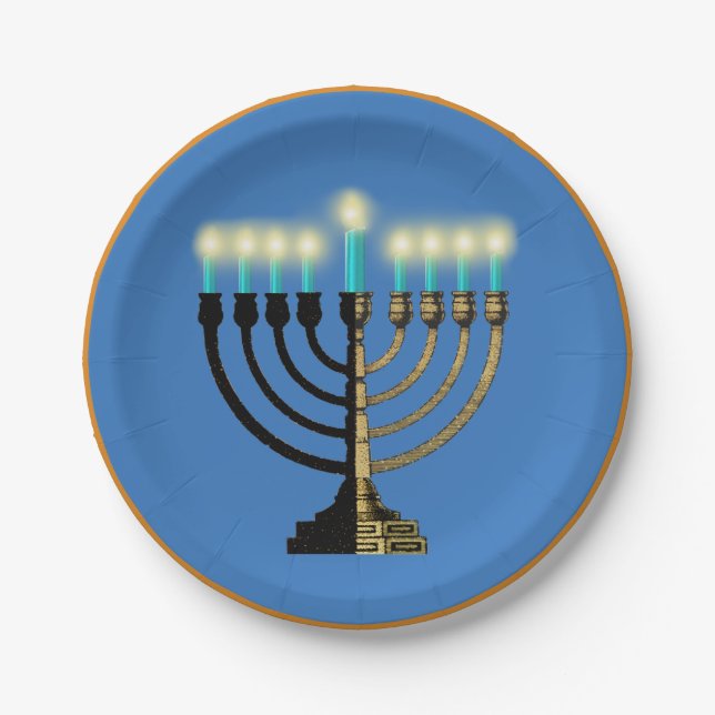 Menorah Paper Plate (Front)