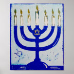 Menorah Poster, 8 x 10 Inches Poster<br><div class="desc">This menorah comes from one of my original linocut prints!</div>