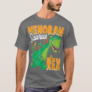 Menorah Saurus Re Cute Hanukkah Tyrannosaurus Dino T-Shirt