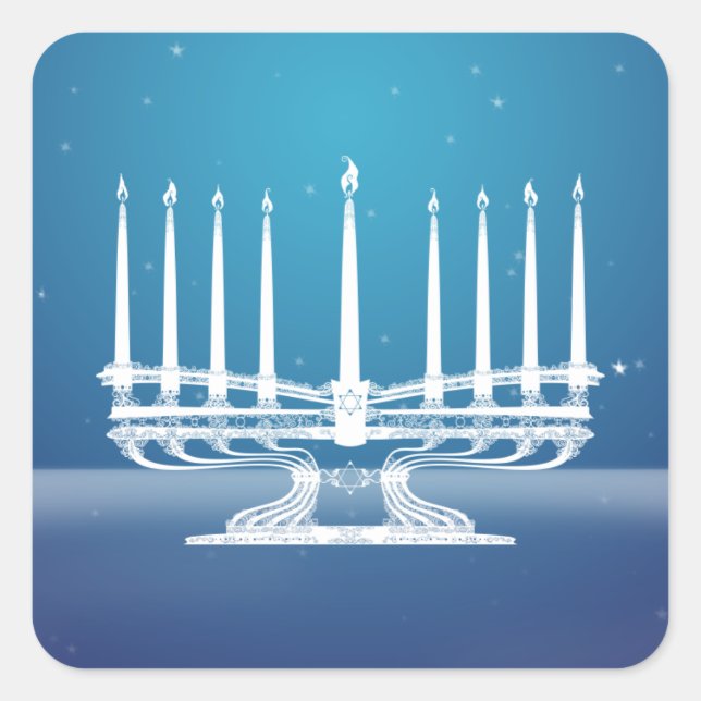 Menorah Square Sticker (Front)