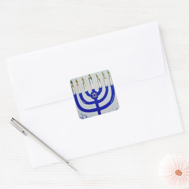 Menorah Square Stickers (Envelope)