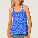 Menorah Star of David Hanukkah Pattern Blue White Tank Top<br><div class="desc">Hope you like this fun design. Customise it with your own text too. And check my shop for matching items like tshirts,  towels,  wrapping paper,  cards and more! If you'd like something custom please drop me a note. Thanks for checking out my designs!</div>