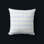MENORAH & STARS pillow baby BLUE & white<br><div class="desc">blue and white  MENORAH pillow STAR OF DAVID TRIM white STARS OF DAVID ON BACK  by designer Sandy Closs ~ SandyCloss~</div>