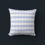 MENORAH & STARS pillow baby brite BLUE & white<br><div class="desc">blue and white  MENORAH pillow STAR OF DAVID TRIM white STARS OF DAVID ON BACK  by designer Sandy Closs ~ SandyCloss~</div>