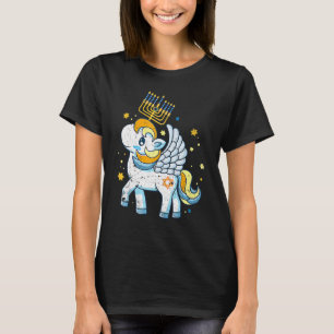 Menorah Unicorn Jewnicorn Hanukkah Pyjamas Chanuka T-Shirt