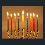 Menorah with all candles lit poster<br><div class="desc">AssetID: 86480519 / {Thinkstock Images} / Menorah with all candles lit</div>
