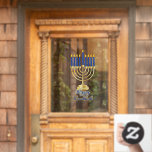Menorah with Lights Happy Hanukkah Window Cling<br><div class="desc">Great for celebrating Hanukkah season,  this design features our original menorah vector graphic with script text calligraphy,  "Happy Hanukkah" greeting.  Composite design by Holiday Hearts Designs (rights reserved).</div>