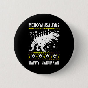 Menorahsaurus Happy Hanukkah Dino Chanukah Toddler 6 Cm Round Badge