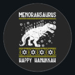 Menorahsaurus Happy Hanukkah Dino Chanukah Toddler Classic Round Sticker<br><div class="desc">Menorahsaurus Happy Hanukkah Dino Chanukah Toddler Boys Kids</div>