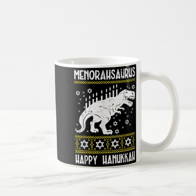 Menorahsaurus Happy Hanukkah Dino Chanukah Toddler Coffee Mug (Right)