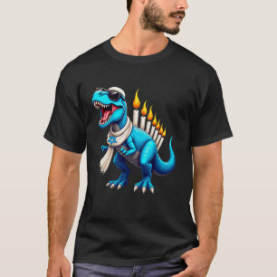 Menorasaurus Dinosaur Menorah Hanukkah Jewish Kids T-Shirt