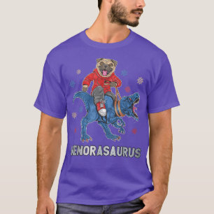 Menorasaurus Funny Dinosaur Hanukkah Menorah Nine T-Shirt