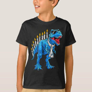 Menorasaurus Hanukkah T Rex Dinosaur Dino Chanukah T-Shirt
