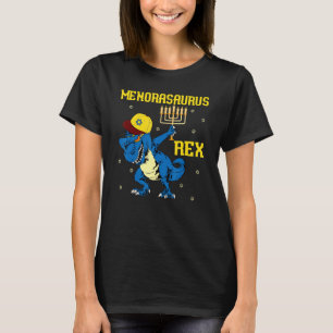 Menorasaurus Rex Dinosaur Rex Hanukkah Menora Pun T-Shirt