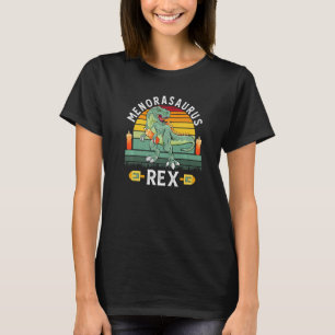 Menorasaurus Rex Dinosaur Rex Hanukkah Menora Pun T-Shirt