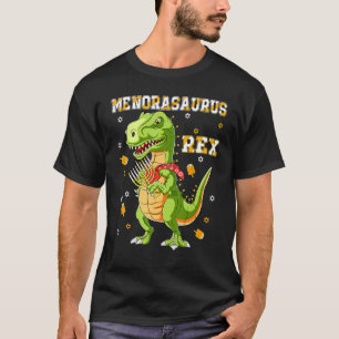 Menorasaurus Rex Dinosaur Rex Hanukkah Menora Pun T-Shirt