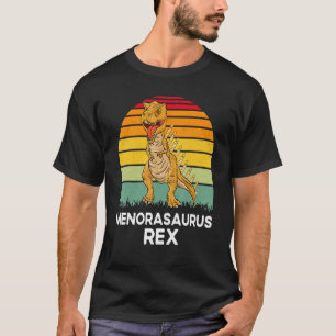 Menorasaurus Rex Dinosaur Rex Hanukkah Menora Pun T-Shirt