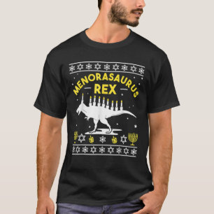 Menorasaurus Rex Hanukkah Dinosaur Gifts T-Shirt