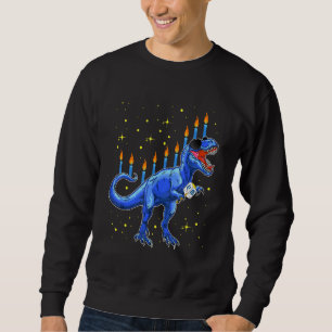Menorasaurus Rex  T Rex Dinosaur Hanukkah For Boys Sweatshirt