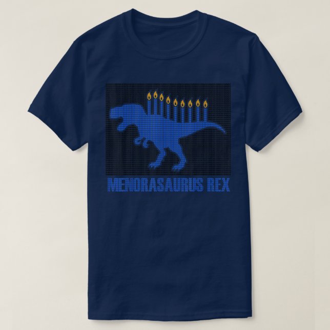 Menorawrsaurus Rex Dinosaur Hanukkah Funny Jewish  T-Shirt (Design Front)
