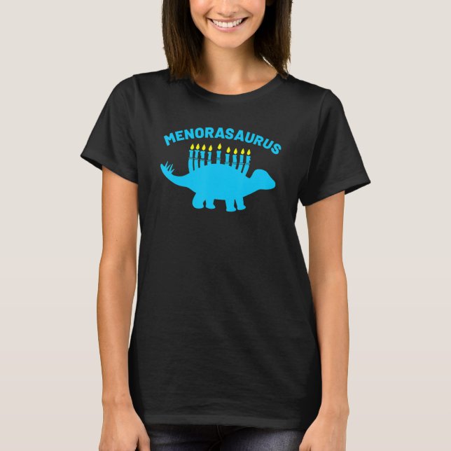 Menorawrsaurus Rex Dinosaur Hanukkah  Jewish Holid T-Shirt (Front)