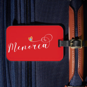 Menorca Flag Heart, Balearic Islands Luggage Tag