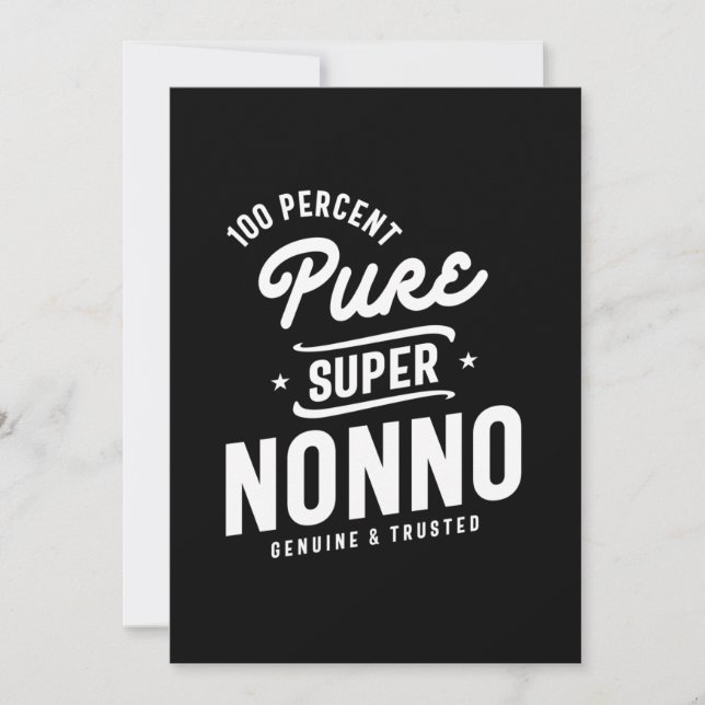 Mens 100 Percent Pure Super Nonno Gift Thank You Card (Front)