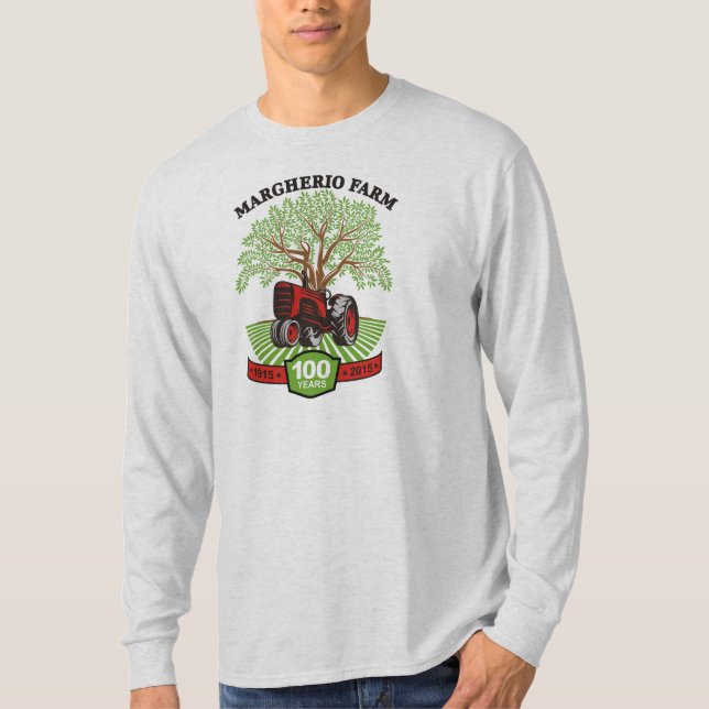 Mens-100 Year  TShirt Long Sleeve (Front)