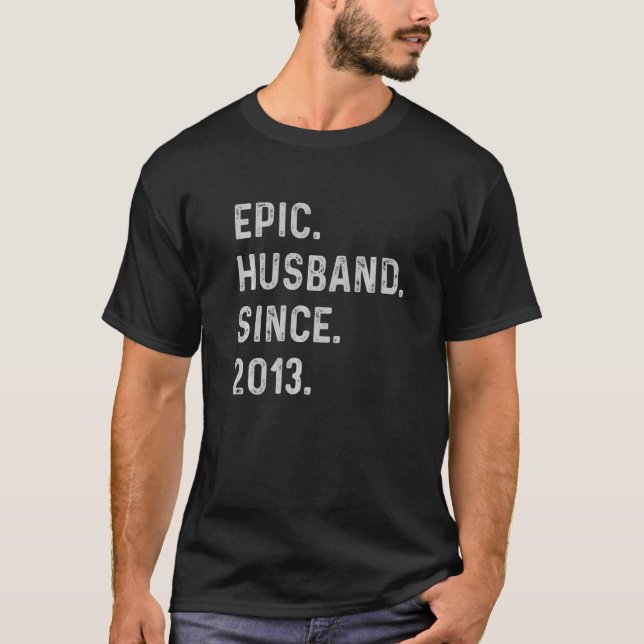 Mens 10th Wedding Anniversary 10 Year - Epic Husba T-Shirt (Front)