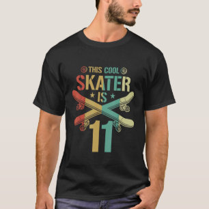 Mens 11th Birthday Skateboard Boy 11 Year Old Skat T-Shirt