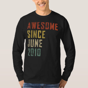 Mens 12 Years Old Awesome Since June 2010 12nd Bir T-Shirt