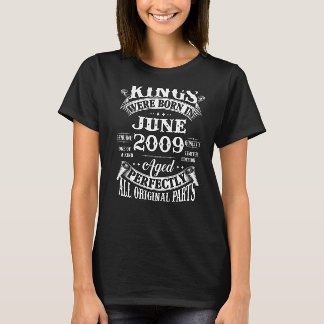 Mens 13rd Birthday  For Kings Born In June 2009 13 T-Shirt (Front)