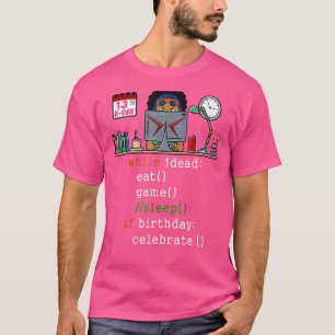 Mens 13th Birthday I Video Gamers & Coder I Eat Ga T-Shirt