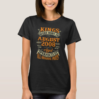 Mens 14th Birthday For Kings Born In August 2008 1 T-Shirt