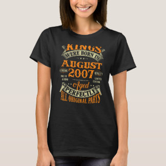 Mens 15th Birthday For Kings Born In August 2007 1 T-Shirt