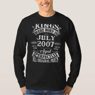 Mens 15th Birthday For Kings Born In July 2007 15 T-Shirt