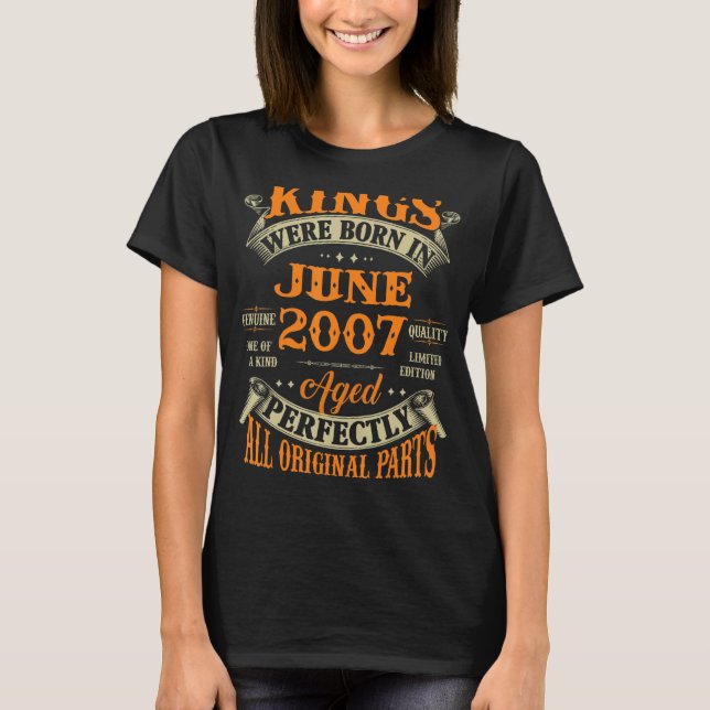 Mens 15th Birthday Gift For Kings Born In June 200 T-Shirt (Front)