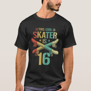 Mens 16th Birthday Skateboard Boy 16 Year Old Skat T-Shirt