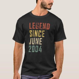 Mens 18 Years Old Legend Since June 2004 18th Birt T-Shirt