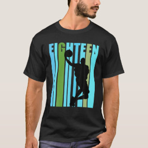 Mens 18Th Birthday Basketball Mens Player Retro De T-Shirt