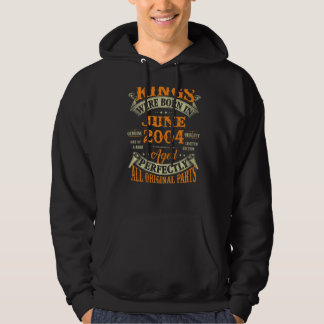 Mens 18th Birthday  For Kings Born In June 2004 18 Hoodie